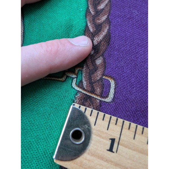 Vintage Lauren Ralph Lauren Silk Scarf *HOLES Equestrian Belt Crest 40" LXVII - Picture 5 of 16